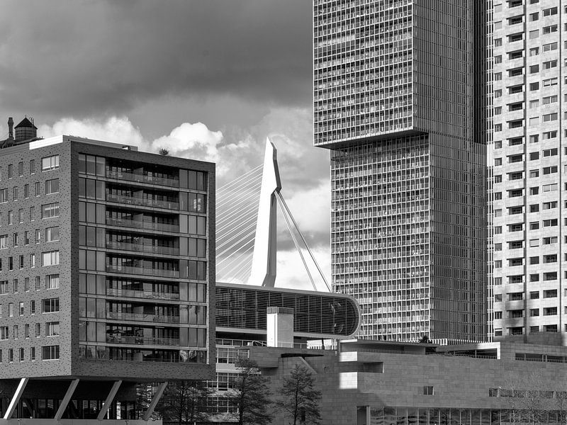 Architekturdetails bei De Kop van Zuid - Rotterdam von Stadtlandschaften – Rick Van der Poorten Fotografie