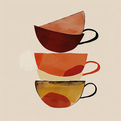Abstracte koffiekopjes