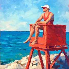 Guardian by the sea in the sun by Poster Art Shop