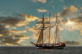 Zeilschip in olieverf look 2 van Marcel Kieffer