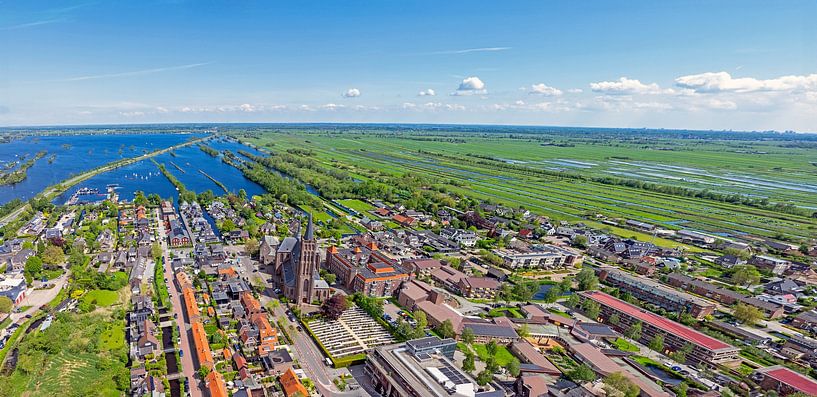 Aerial panorama of the village of Vinkeveen on the Vinkeveense Plassen in the Netherlands by Eye on You