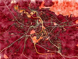 Map of Verdun with the style 'Amber Autumn' by Maporia