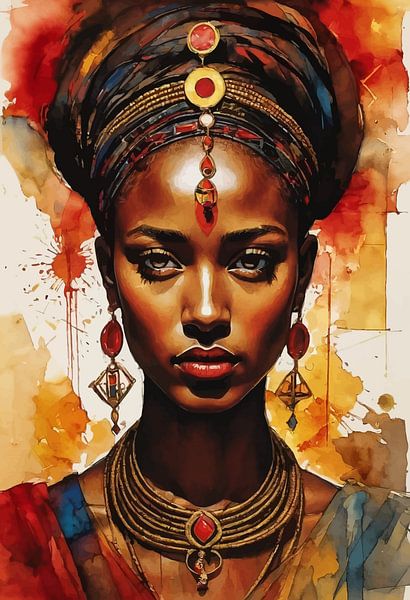 Abstrat-Gemälde einer afrikanischen Frau von MIROKKU