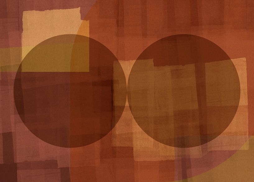 Modern abstract shapes in brown colors. by Dina Dankers
