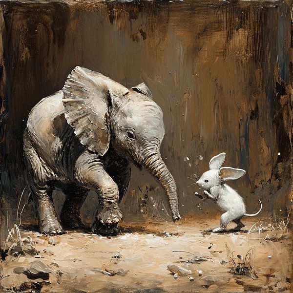 fairy tale of an elephant and a mouse by LidyStuit