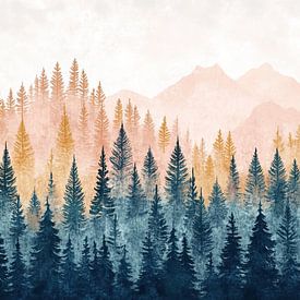 Alpine Forest | Dawn's Gentle Embrace by Abstract Painting