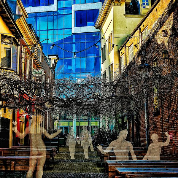 Gezellig terras in de Korte Koestraat van Ruben van Gogh - smartphoneart