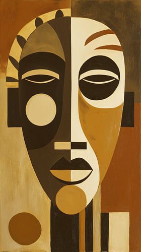 Afrikaanse man abstract kubisme minimalisme