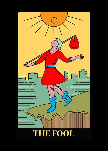 Der Narr Tarotkarte O Spirituelle Wanddeko Kunstdruck
