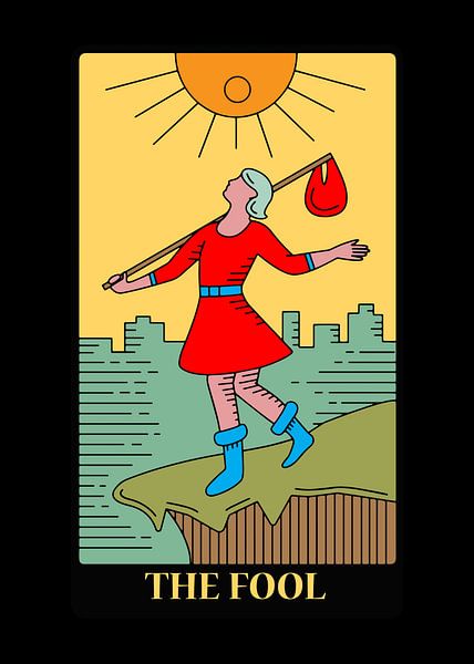 The Fool Tarot Card O Spiritual Wall Decoration Art Print by Millennial Prints