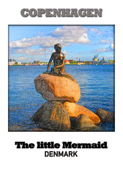 Kopenhagen & kleine Meerjungfrau van Printed Artings