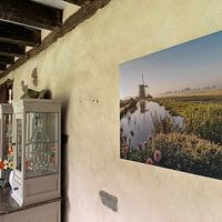 Photo de nos clients: Moulin dans le polder triangulaire Leidschendam - Pays-Bas par Jolanda Aalbers, sur art frame