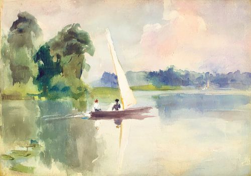 Sailboat in a quiet landscape by Niklas Maximilian