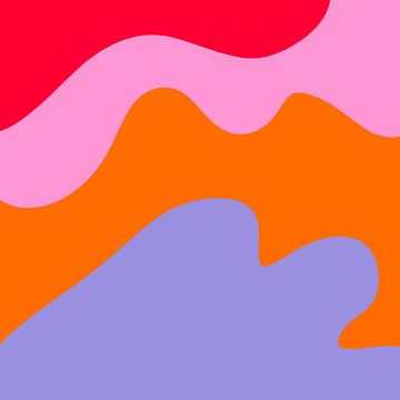 Abstracte moderne vormen roze, violet, rood en oranje