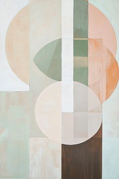 Geometrische harmonie in zachte tinten van Poster Art Shop