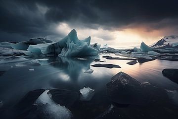 Gletsjers in IJsland van fernlichtsicht