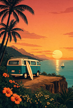 Endless Summer: Retro Sunset Surf Adventure