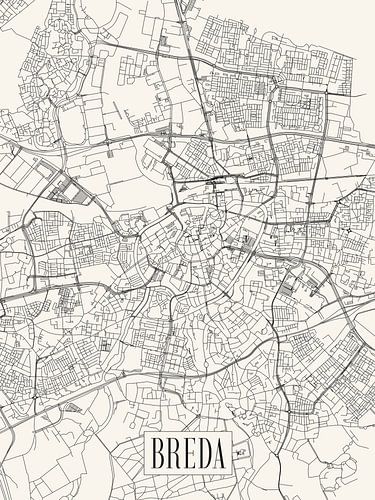 Stadskaart Breda - Stad - Lichte variant - Plattegrond