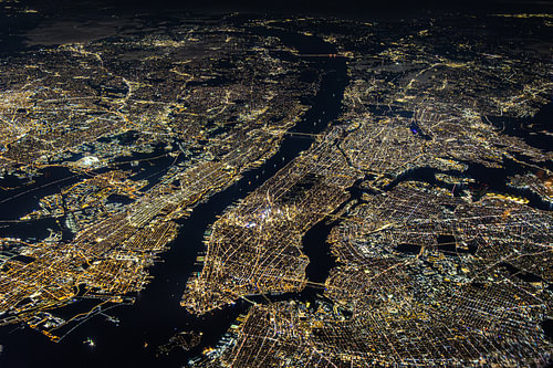 Manhattan als leuchtende Insel