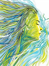 Femme de mes rêves | Woman of my Dreams | Acrylique sur papier sur Frank Daske | Foto & Design