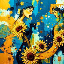 Etherische fluisteringen: abstracte vormen en zonnebloemen van The Art of Mark Fischer
