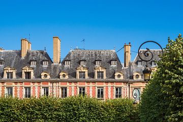 View to the Place des Vosges in Paris, France