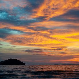 Zonsondergang Cambodja van Sebastiaan Hamming