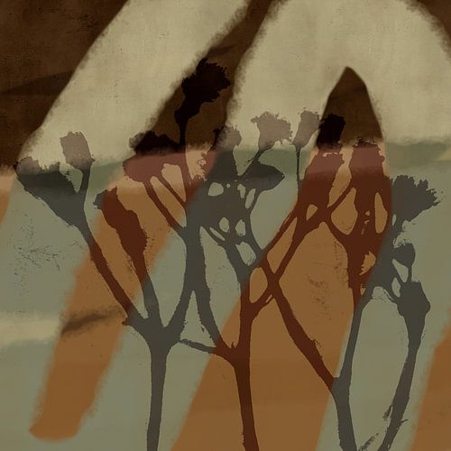 Zacht botanisch motief in retrostijl