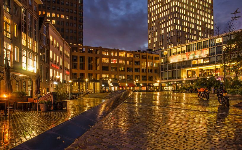 Rotterdamer Platz im Regen von Frans Blok