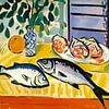 Nature morte colorée avec deux poissons sur Vlindertuin-Art