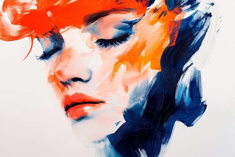 Kleurenspel van stilte Dromerige portretmelodie Een vleugje van Poster Art Shop