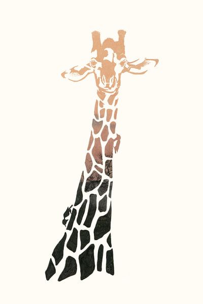 Giraffe in Afrika van Ilse Schrauwers, isontwerp.nl
