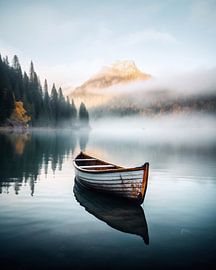 Lonely boat on the lake