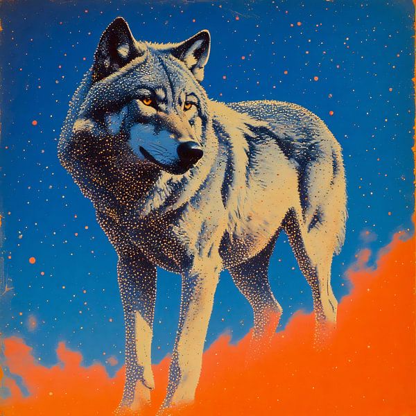 Alpha Wolf in Starfire - Guardian of the Forest by A.D. Digital ART