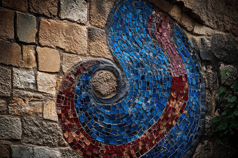 Mosaic on the wall by Poster Art Shop