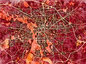 Map of Leipzig with the style 'Amber Autumn' by Maporia thumbnail