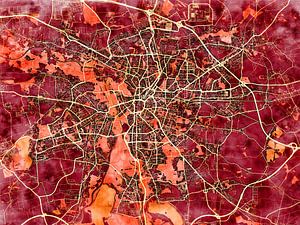 Karte von Leipzig im stil 'Amber Autumn'