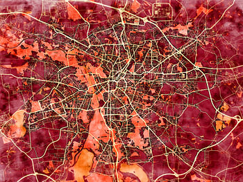 Karte von Leipzig im stil 'Amber Autumn'