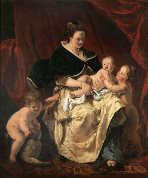 Mutter mit drei Kindern, Ferdinand Bol von Meisterhafte Meister