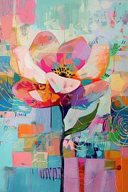 Bloemen decor van Abstract Schilderij