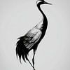 Kranich in eleganter minimalistischer Haltung von Eva Lee