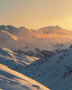 Mystische Alpen im Abendrot