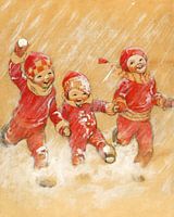 Children Playing in the Snow by Jessie Willcox Smith
