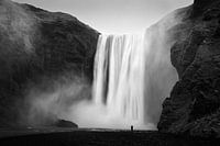 Majesty of Iceland - Skogafoss Waterfall Black and White