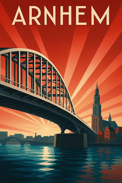 Arnhem Travel Poster - Vintage Dutch City Print par Travel Shop