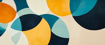 Geometric colour harmony in blue and yellow by Poster Art Shop