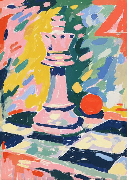 Abstract chess queen in colour by Niklas Maximilian