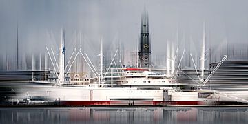 HAMBURG Haven - Elbe promenade Cap San Diego van Nicole Holz