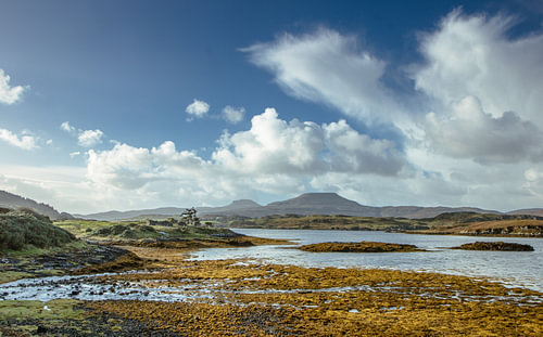 The beautiful, deserted nature of Scotland. Isle of Skye in Great Britain