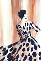 Woman in blue dress